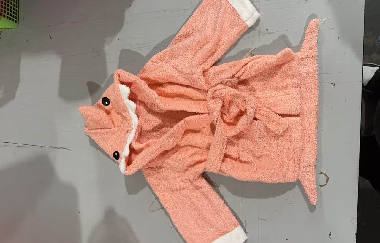 BTN-Children’s Hooded Animal Bathrobe – Soft Cotton Baby & Toddler Towel Robe - Baby Time Now