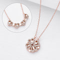 BTN Retro Folding Heart Clover Pendant Necklace – Magnetic 4-in-1 Love & Luck Jewelry - Baby Time Now