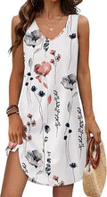 BTN Summer V-Neck Floral Dress – Loose Fit A-Line Style for Women (S–XXL) - Baby Time Now
