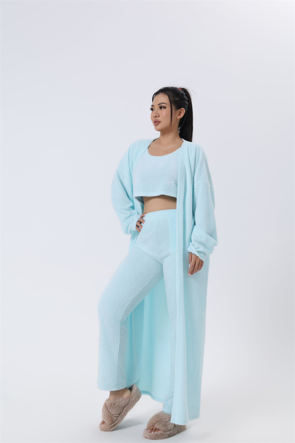BTN Cozy Pajama Set – 3-Piece Lounge & Winter Loungewear for Women - Baby Time Now