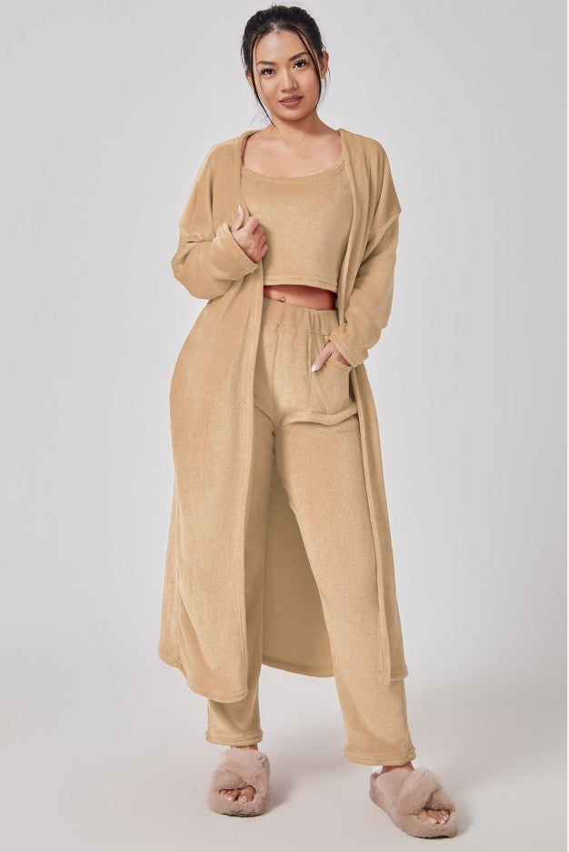 BTN Cozy Pajama Set – 3-Piece Lounge & Winter Loungewear for Women - Baby Time Now