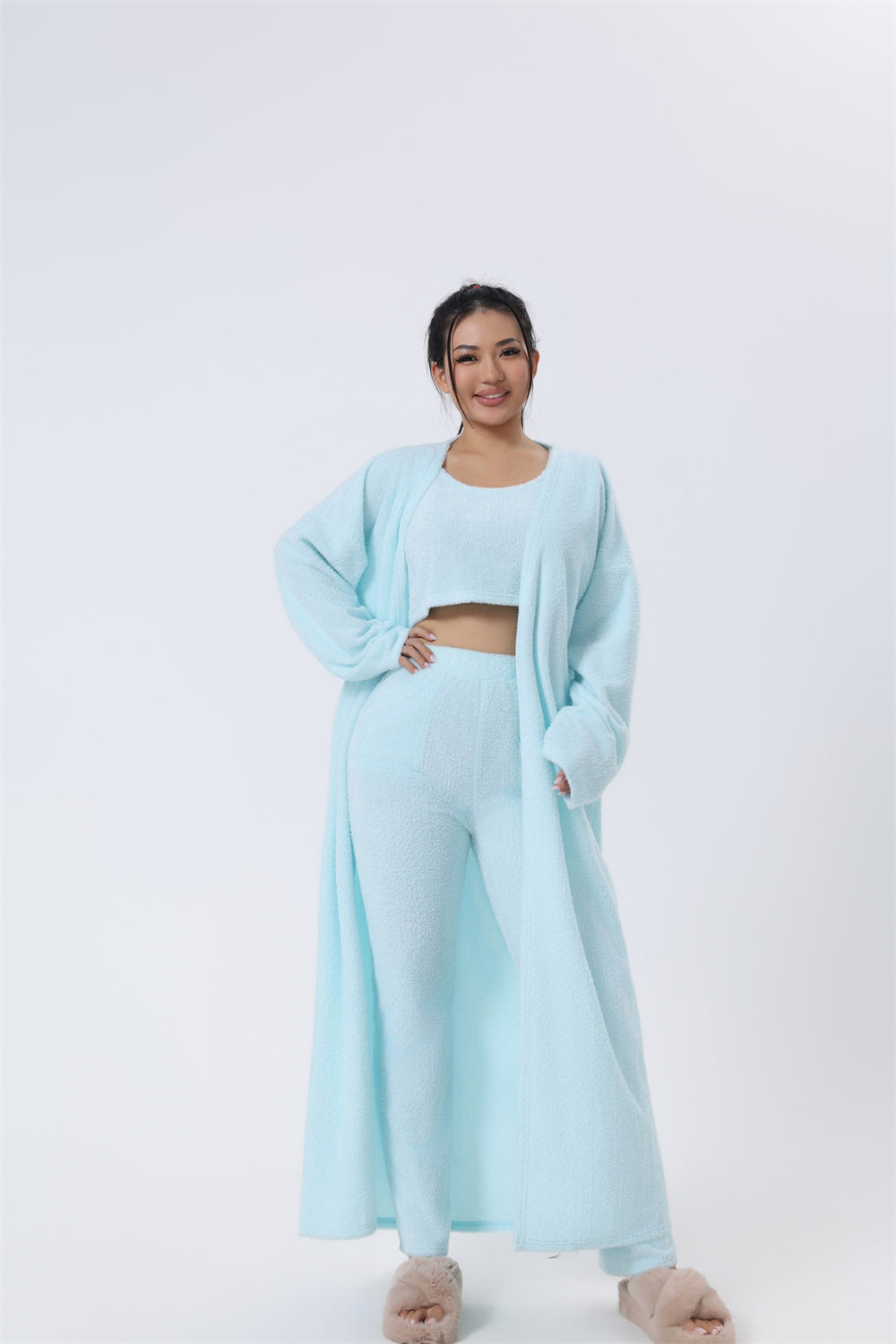 BTN Cozy Pajama Set – 3-Piece Lounge & Winter Loungewear for Women - Baby Time Now