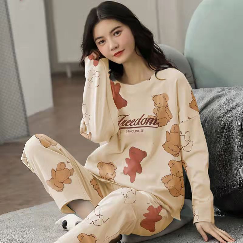 BTN Pajamas Set Women Cute Cartoon Print Sleepwear 2 Piece Lounge Sets - Baby Time Now