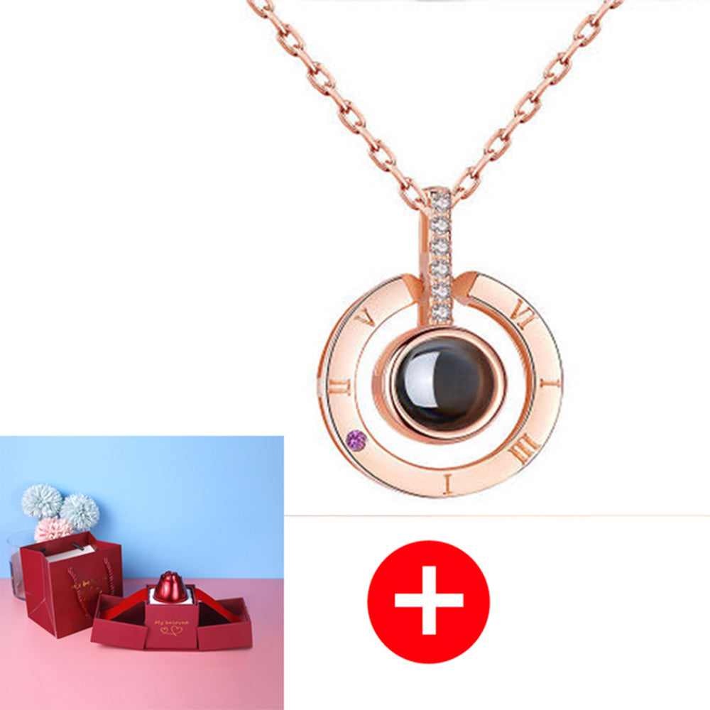 BTN Metal Rose Jewelry Gift Box with Crystal Necklace – Valentine’s & Wedding Gift - Baby Time Now