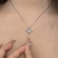 BTN Cupid Heart Angel Wings Necklace – Crystal Pendant with Tassel for Women - Baby Time Now
