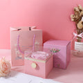 BTN Rotating Rose Jewelry Box – Elegant Acrylic Gift Box for Rings & Earrings - Baby Time Now
