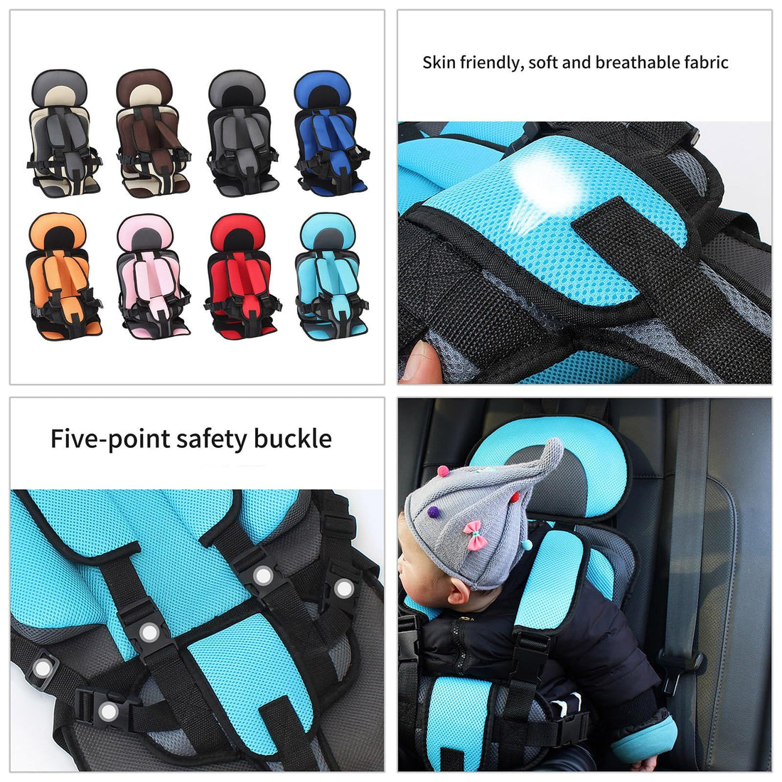 BTN Infant Safe Seat Mat – Portable Baby Safety Chair for Car & Stroller - Baby Time Now