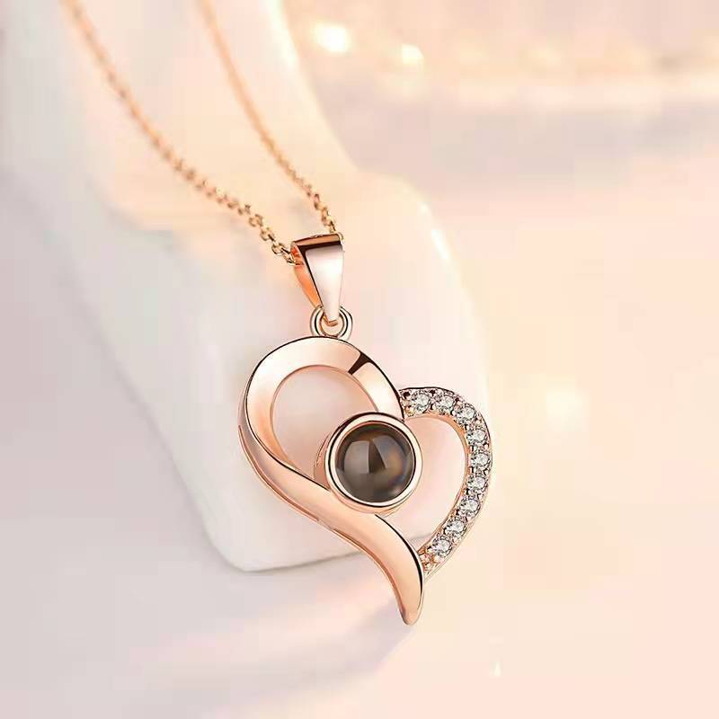 BTN Metal Rose Jewelry Gift Box with Crystal Necklace – Valentine’s & Wedding Gift - Baby Time Now