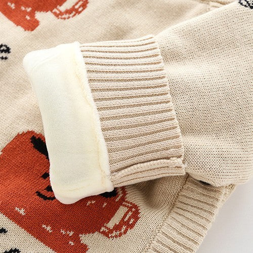 Red Face Deer Baby Crawling Clothes – Cotton Winter Outfit