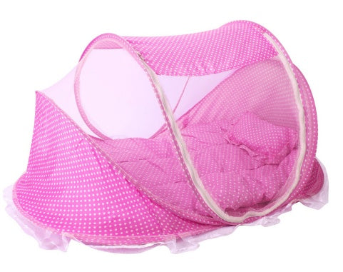 BTN Foldable Baby Bed Net with Pillow – Portable 2 Piece Set for Infant Comfort - Baby Time Now