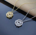 BTN Retro Folding Heart Clover Pendant Necklace – Magnetic 4-in-1 Love & Luck Jewelry - Baby Time Now