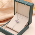 BTN Cupid Heart Angel Wings Necklace – Crystal Pendant with Tassel for Women - Baby Time Now