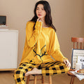 BTN Pajamas Set Women Cute Cartoon Print Sleepwear 2 Piece Lounge Sets - Baby Time Now