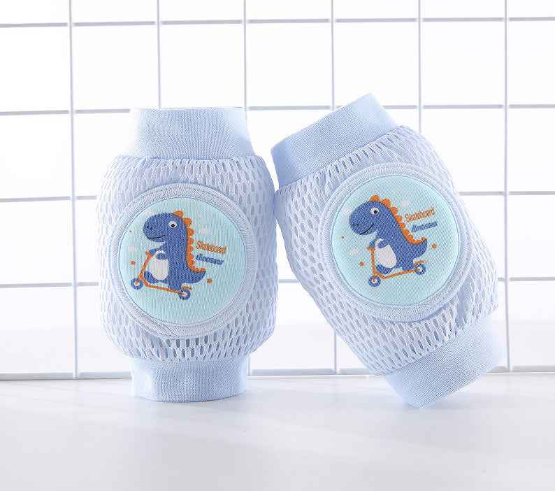 Children’s Breathable Mesh Knee Pads – Crawling & Walking Safety Elbow Pads, Cute Animal Designs (14×10cm, Ages 0–4)