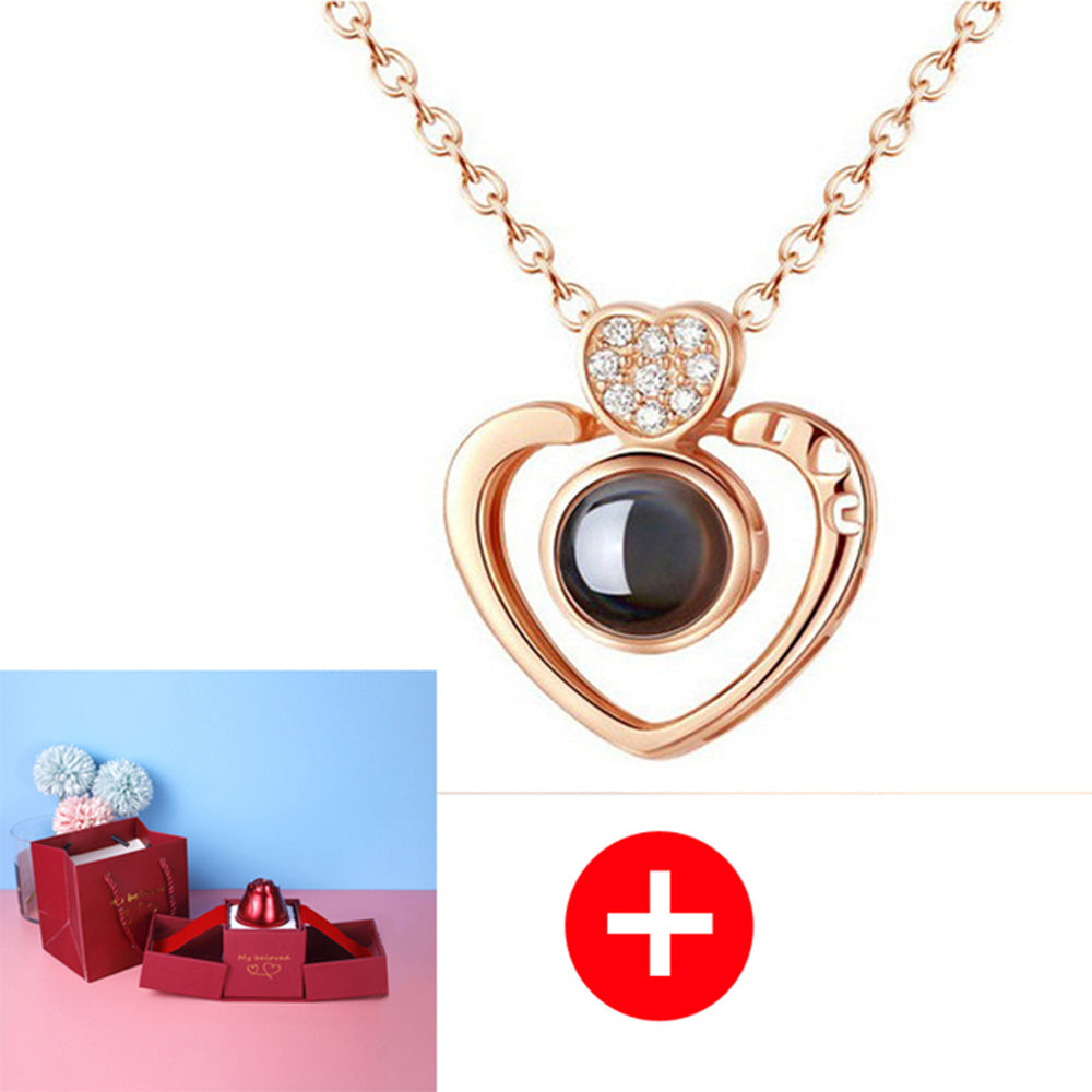 BTN Metal Rose Jewelry Gift Box with Crystal Necklace – Valentine’s & Wedding Gift - Baby Time Now