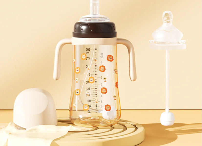 BTN Newborn Baby Dual-Use Straw Drinking Cup – Anti-Choking Learning Sippy Cup - Baby Time Now
