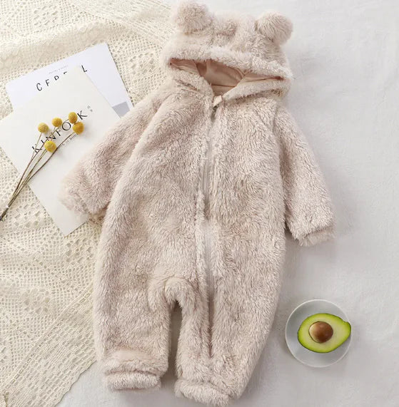 Baby Plush Winter One-Piece Romper - Baby Time Now