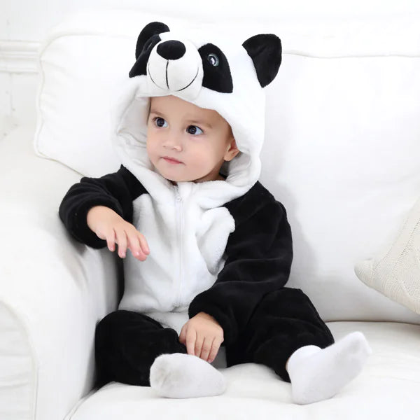Baby Jumpsuit Newborn Flannel Animal Romper - Baby Time Now