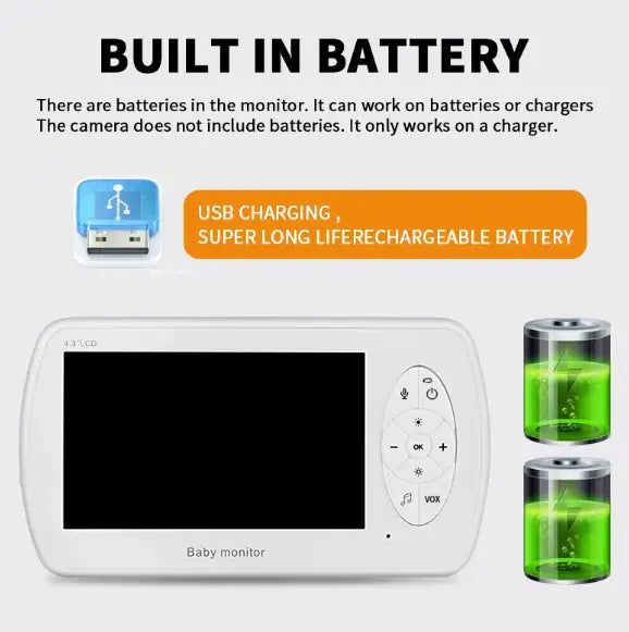 Baby Monitor 4.3 Inch 1080P - Baby Time Now