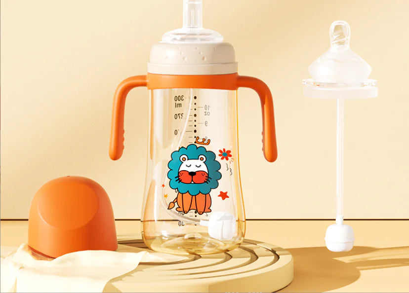 BTN Newborn Baby Dual-Use Straw Drinking Cup – Anti-Choking Learning Sippy Cup - Baby Time Now