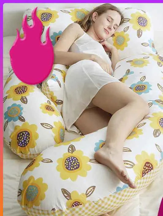 Pregnant Woman’s Sleeping Waist Support Pillow – U-Shaped Folding Maternity Abdomen & Back Support, Lightweight & Stylish