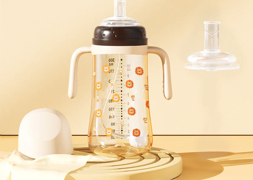 BTN Newborn Baby Dual-Use Straw Drinking Cup – Anti-Choking Learning Sippy Cup - Baby Time Now