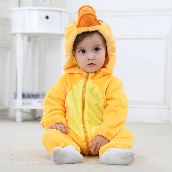 Baby Jumpsuit Newborn Flannel Animal Romper - Baby Time Now